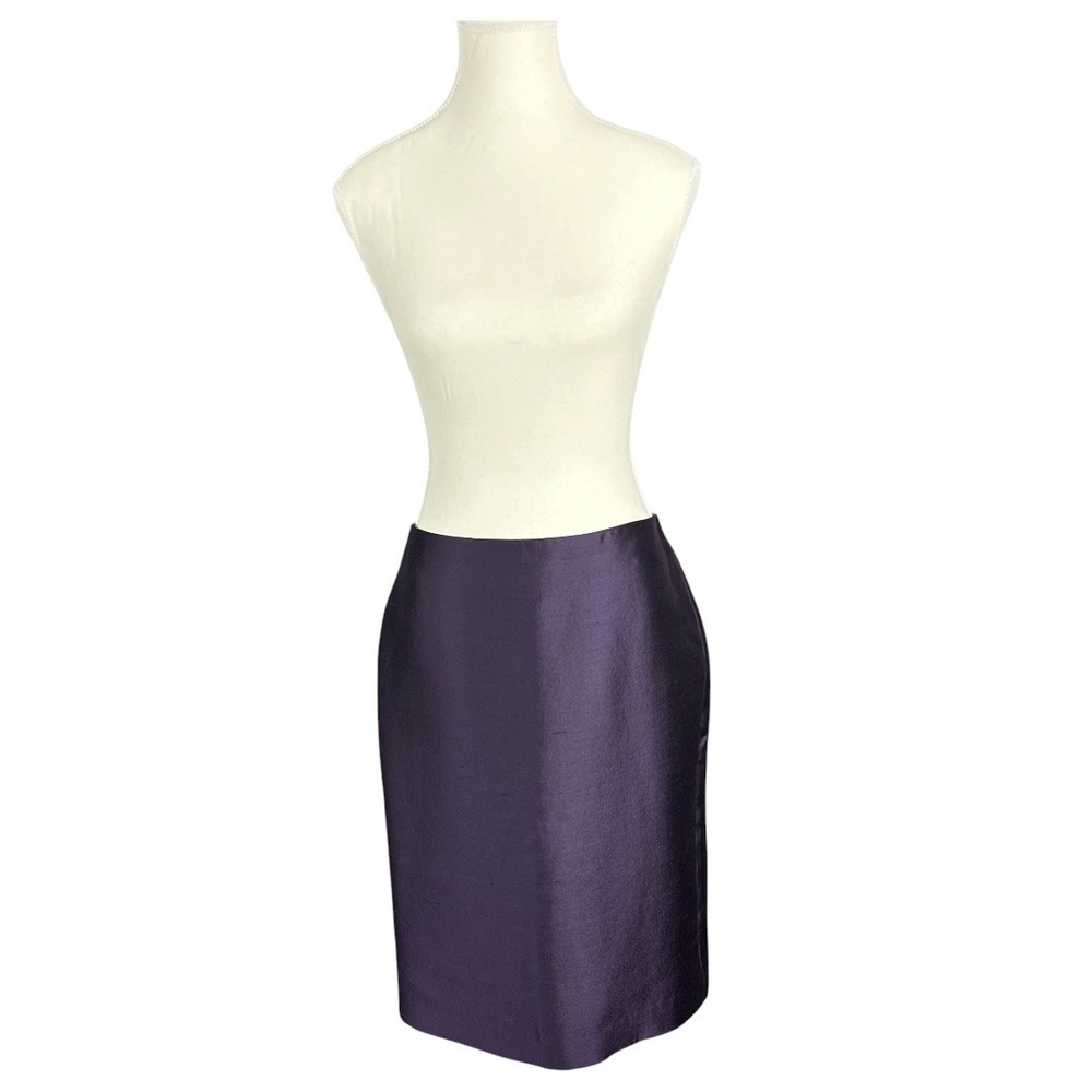 Talbots Silk Wool Blend Pencil Skirt Plum Purple Size 2 Tailored Career Business